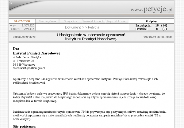 petycja Partii Pirat&oacute;w